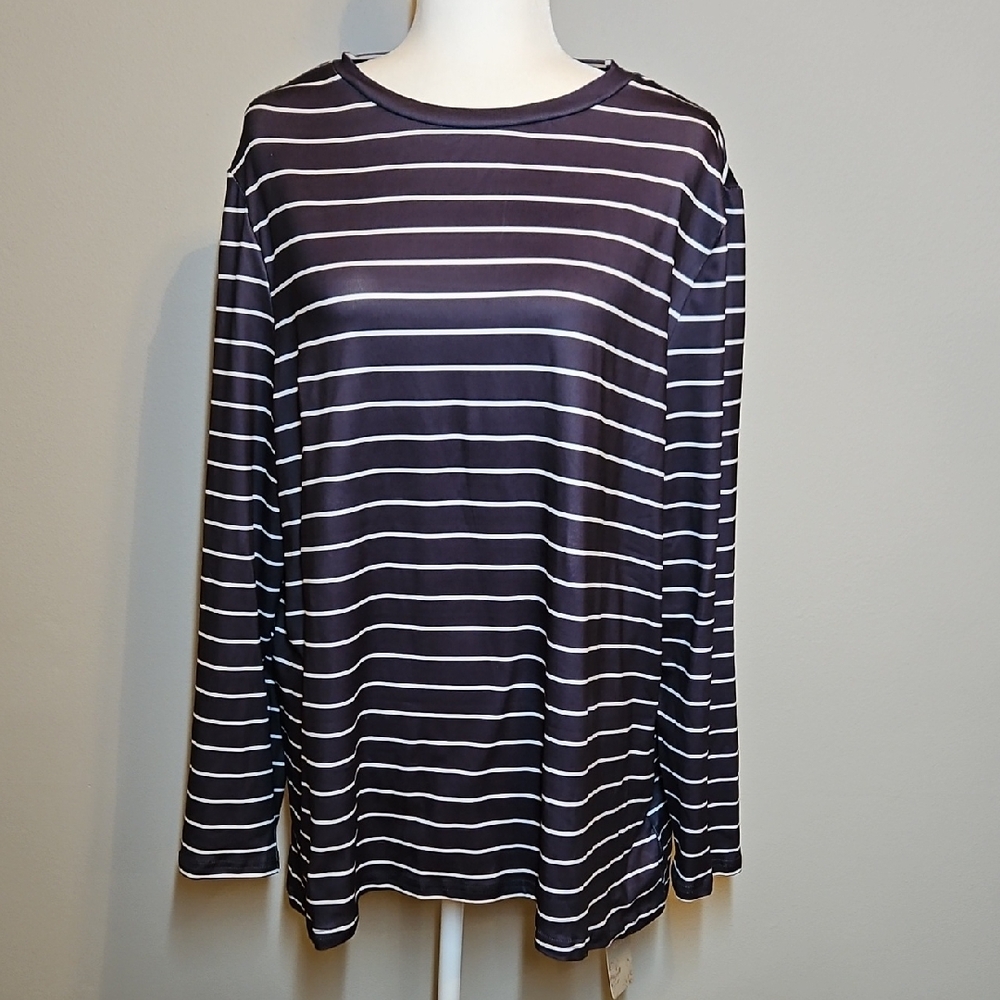 Black Striped Long Sleeve Tee